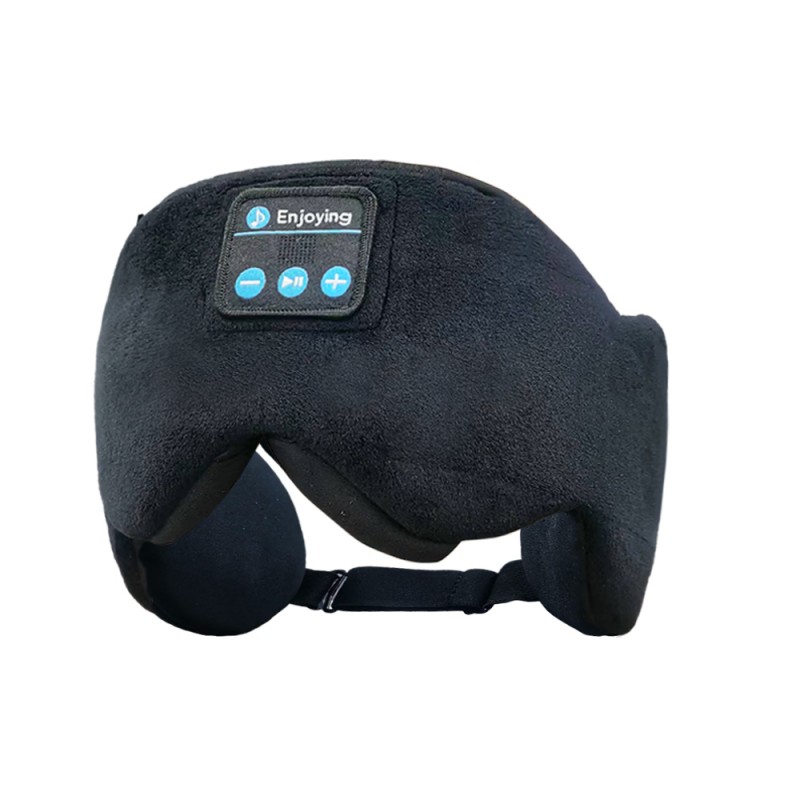 Pamut fekete behúzható Bluetooth szemmaszk