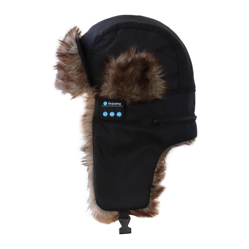 Maszk nélküli fekete Bluetooth Trapper Hat
